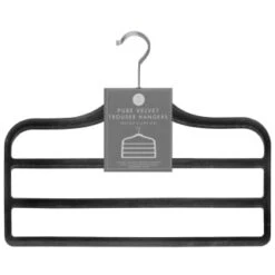 B&M Velvet Trouser Hangers 3pk - Black