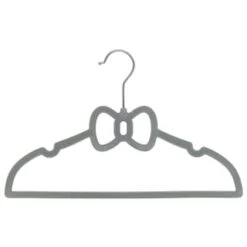 B&M Children's Non-Slip Hangers 8pk - Grey -B and M Store 383693 8pk childrens hangers grey bow 3
