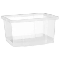 B&M Clear Storage Boxes With Lids 3pk 20L -B and M Store 384092 20l lidded box 3pk 2