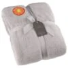 B&M Cosy At Home Silver Teddy Throw -B and M Store 388657 teddy throw silver