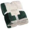 B&M Highland Green Check Sherpa Doublesided Throw -B and M Store 388770 highland green check sherpa throw