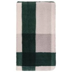 B&M Highland Green Check Sherpa Doublesided Throw -B and M Store 388770 highland green check sherpa throw 2