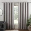 B&M Colorado Hopsack Fully Lined Silver Eyelet Curtains 90 X 90" 1 B&M Colorado Hopsack Fully Lined Silver Eyelet Curtains 90 X 90" -B and M Store 388889 388890 388891 388892 388894 colorado eyelet curtain silver 1