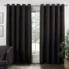 B&M Colorado Hopsack Fully Lined Black Eyelet Curtains 46 X 72"