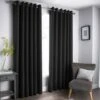B&M Oxford Black Black Out Curtains With Eyelets 66 X 90" -B and M Store 388922 388923 388924 388925 388927 oxford black black out curtain with eyelets 1