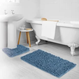 B&M Noodle Bath Mat Set - Blue 3 B&M Noodle Bath Mat Set - Blue