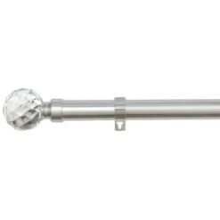 B&M Shiny Nickle Gem Curtain Pole 120 - 220cm