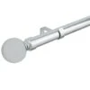 B&M Shiny Nickle Silver Orb Curtain Pole 70 - 120cm -B and M Store 390211 390213 shiny nickle silver orb round curtain pole 2