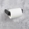 B&M Black Fitted Toilet Roll Holder -B and M Store 391065 black fitted roll holder