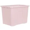 B&M Storage Box With Lid 80L - Dusty Pink -B and M Store 391383 dusty pink 80l storage box and lid 3