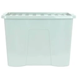 B&M Storage Box With Lid 80L - Sage -B and M Store 391384 sage 80l storage box and lid
