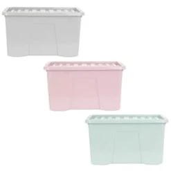 B&M Storage Box With Lid 60L - Sage -B and M Store 391387 391388 391389 60l storage box group 1
