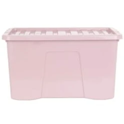 B&M Storage Box With Lid 60L - Dusty Pink -B and M Store 391389 dusty pink 60l storage box