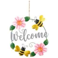 B&M Welcome Metal Wreath - Bee