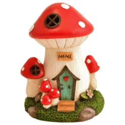 B&M Assorted Mushroom House Ornament With Glowing Solar Light 11 B&M Assorted Mushroom House Ornament With Glowing Solar Light -B and M Store 393429 mushroom house ornament with glowing solar light