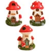 B&M Assorted Mushroom House Ornament With Glowing Solar Light -B and M Store 393429 mushroom house ornament with glowing solar light group