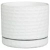 B&M White Ceramic Planter With Base Plate -B and M Store 393651 white ceramic planter with base plate 2