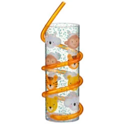 B&M Little Safari Animal Tumbler & Straw (Assorted) -B and M Store 394235 kids animal tumbler and straw animal orange