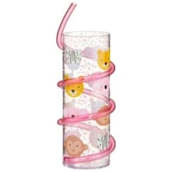 B&M Little Safari Animal Tumbler & Straw (Assorted) -B and M Store 394235 kids animal tumbler and straw animals pink