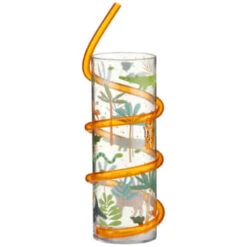 B&M Little Safari Animal Tumbler & Straw (Assorted) -B and M Store 394235 kids animal tumbler and straw orange tiger