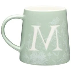 B&M Floral Alphabet Mug (Assorted) 15 B&M Floral Alphabet Mug (Assorted) -B and M Store 394397 floral alphabet mug green m