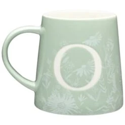 B&M Floral Alphabet Mug (Assorted) -B and M Store 394402 floral alphapet mug green o