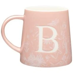 B&M Floral Alphabet Mug (Assorted) -B and M Store 394402 floral alphapet mug pink b