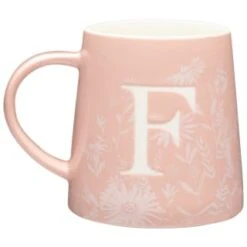 B&M Floral Alphabet Mug (Assorted) -B and M Store 394402 floral alphapet mug pink f