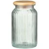 B&M Large Ribbed Glass Jar With Wooden Lid -B and M Store 394426 ribbed glass jar with wooden lid large 2