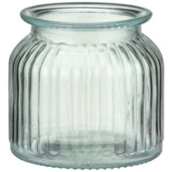 B&M Small Ribbed Glass Jar With Wooden Lid -B and M Store 394427 ribbed glass jar with wooden lid small 3