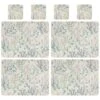 B&M Floral Placemat & Coaster Set 8pc -B and M Store 394455 floral placemat and coaster set 8pc group
