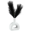 B&M Stone Rounded Vase With Black Pampas -B and M Store 394712 stone rounded vase with black plants