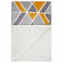 B&M Simply Geo Waffle Throw - Ochre -B and M Store 394916 simply geo waffle throw ochre 3