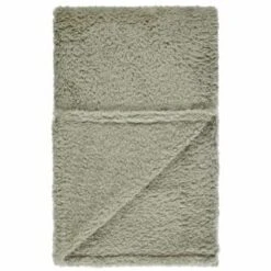 B&M Simply Two Tone Teddy Throw - Sage -B and M Store 394928 simply plain teddy throw sage