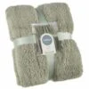 B&M Simply Two Tone Teddy Throw - Sage 2 B&M Simply Two Tone Teddy Throw - Sage -B and M Store 394928 simply plain teddy throw sage 4