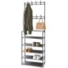 B&M Essentials 16 Hook Garment Rack With Shelving -B and M Store 395496 essentials 16 hook garment rack with shelving