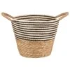 B&M Stripe Top Basket With Handle - Mono 1 B&M Stripe Top Basket With Handle - Mono -B and M Store 395893 stripe top basket with handle mono