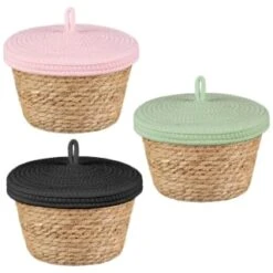 B&M Kendall Basket With Lid - Green -B and M Store 395974 395975 395976 kendall basket with lid group 1