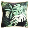 B&M Leaf Print Shower Resistant Cushion With Foiling - Black -B and M Store 396044 leaf print shower resistant cushion with foiling