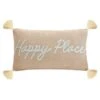 B&M Happy Place Embroidered Cushion 1 B&M Happy Place Embroidered Cushion -B and M Store 396064 embroidered cushion happy place
