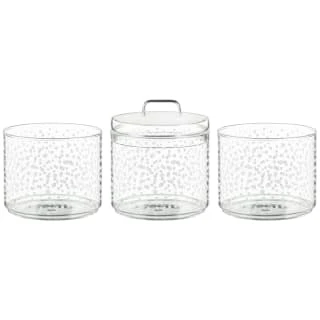 B&M Printed Glass Stackable Storage Jars 3pc - White 5 B&M Printed Glass Stackable Storage Jars 3pc - White - Image 4