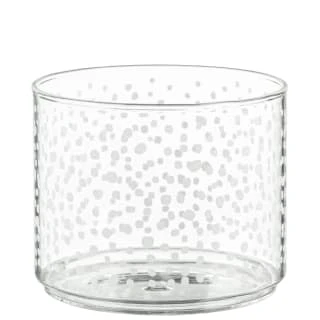 B&M Printed Glass Stackable Storage Jars 3pc - White 4 B&M Printed Glass Stackable Storage Jars 3pc - White - Image 3